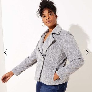 Textured Knit Moto Jacket